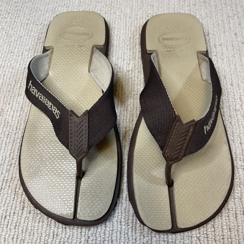 Havaianas Men's 9 Urban Style Brown Flip Flops